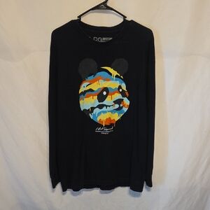 LRG Black Panda drip graphic long-sleeve T-shirt